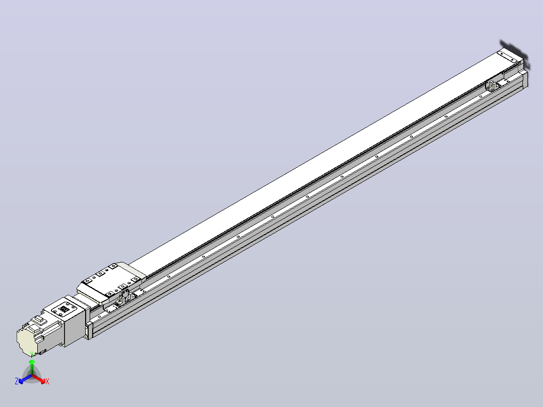 滚珠丝杠直线轴内置导轨TPA-GCR-80-1610C-L1050-M-M40-N3正等轴测图