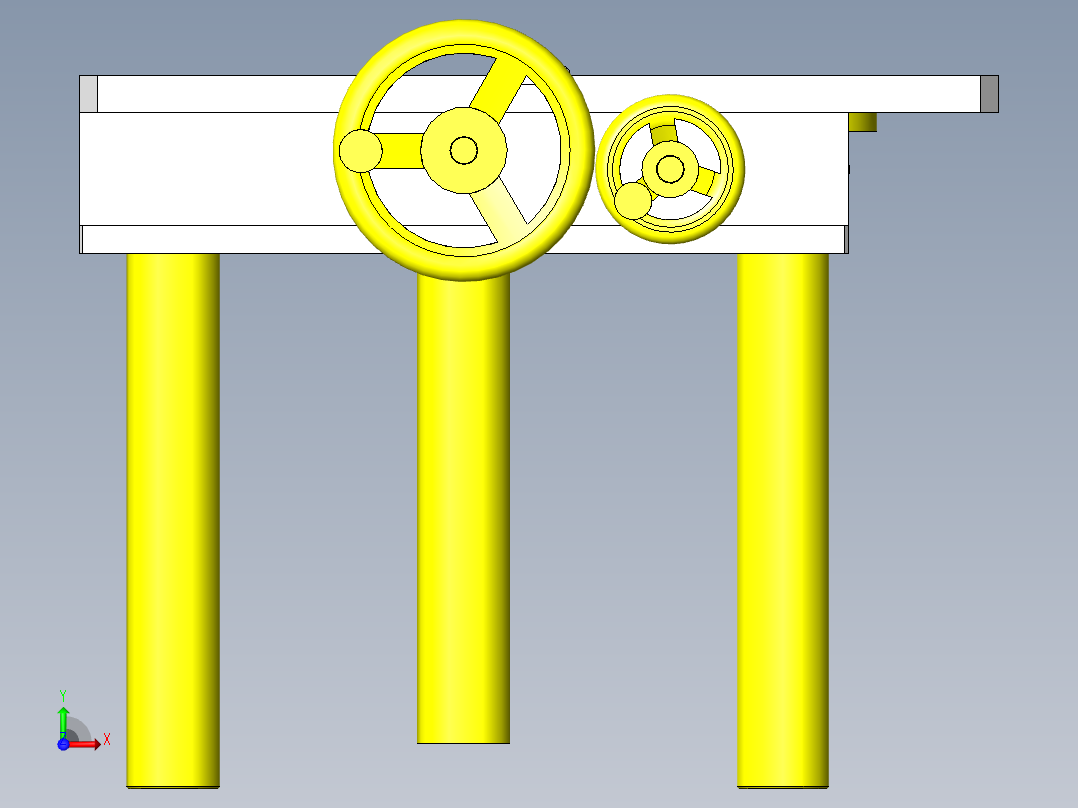 简易手动3轴组件前视图