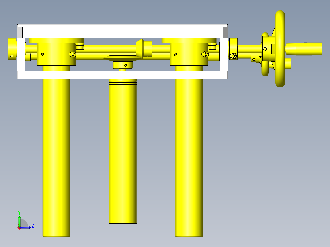 简易手动3轴组件左视图