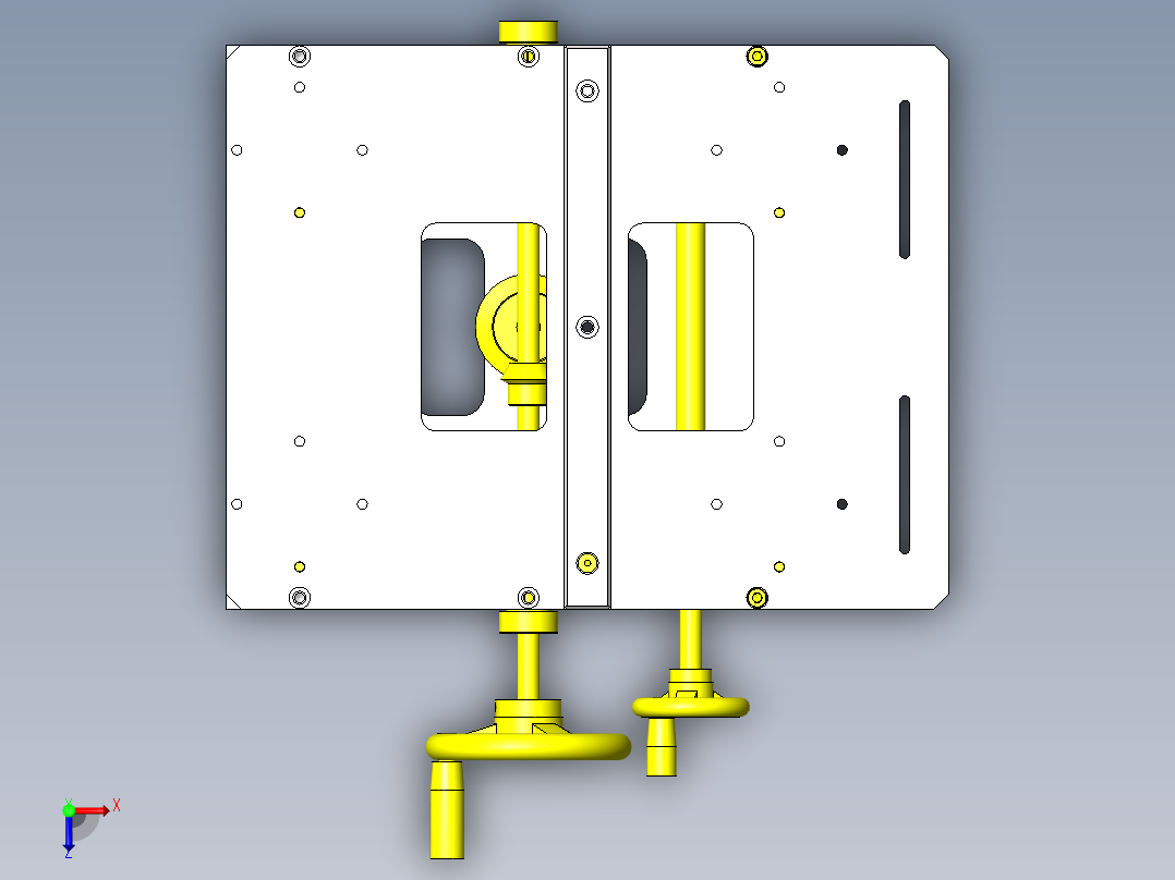 简易手动3轴组件俯视图
