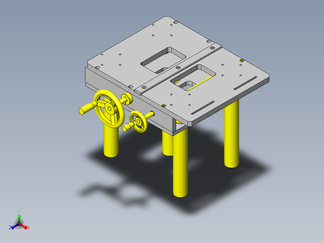 简易手动3轴组件正等轴测图