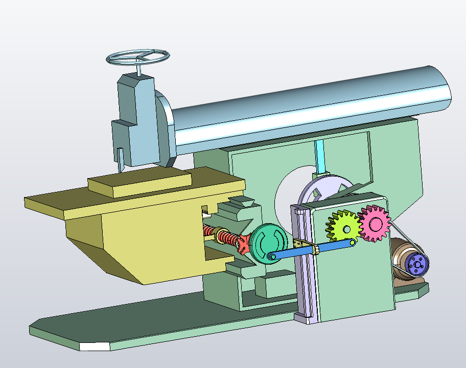 牛头刨床三维模型及机构原理运动仿真ug