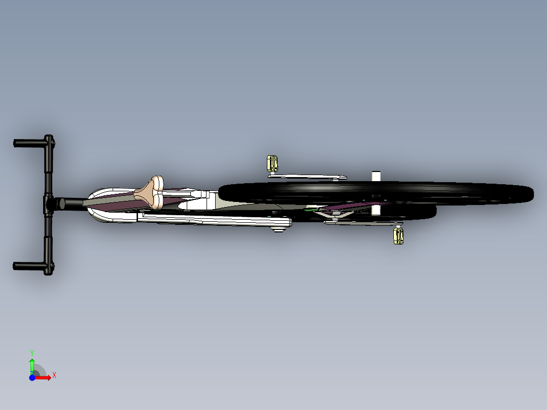 粉色自行车模型前视图