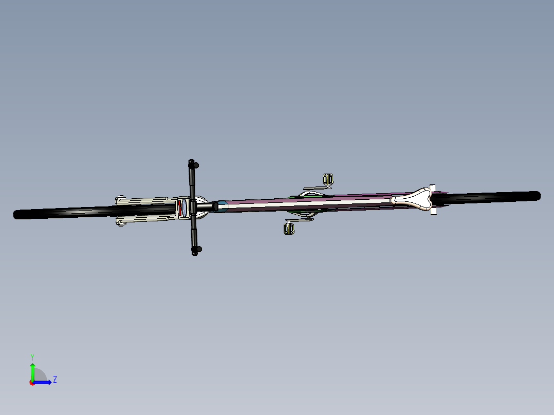 粉色自行车模型左视图