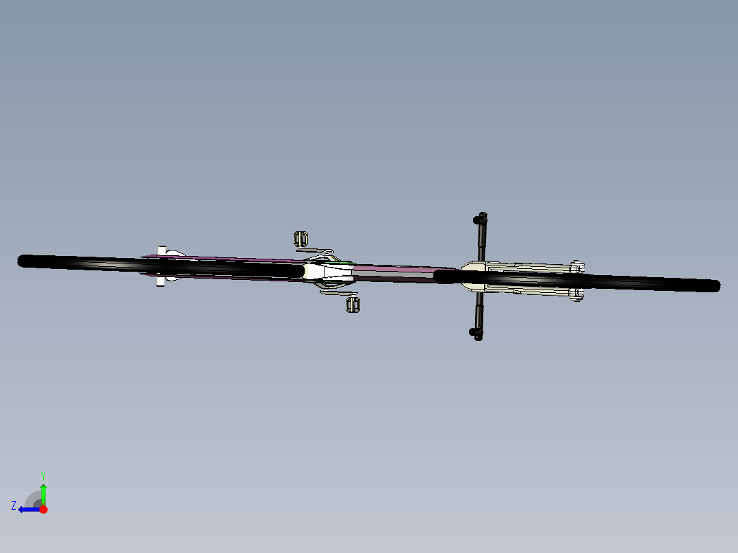 粉色自行车模型右视图