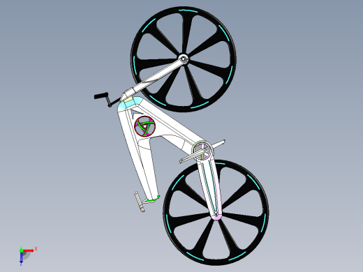 粉色自行车模型俯视缩略图