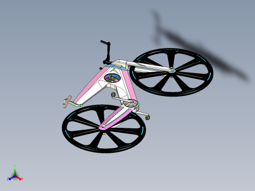 粉色自行车模型正等轴测缩略图