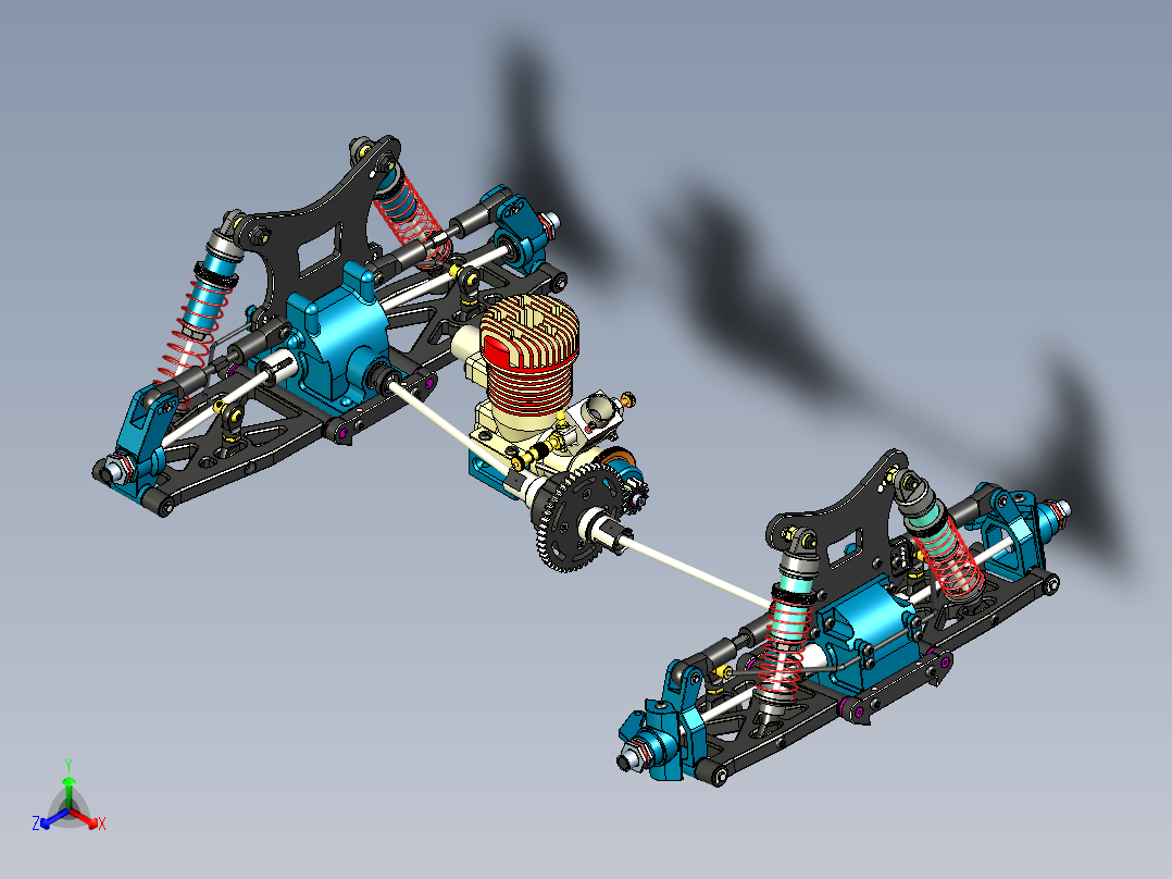 RC遥控车动力传动系统3D图纸 STP格式