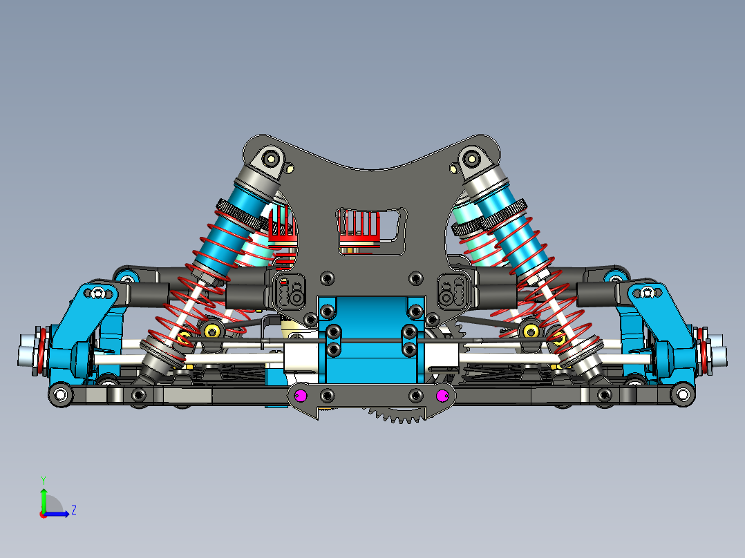 RC遥控车动力传动系统3D图纸 STP格式左视图