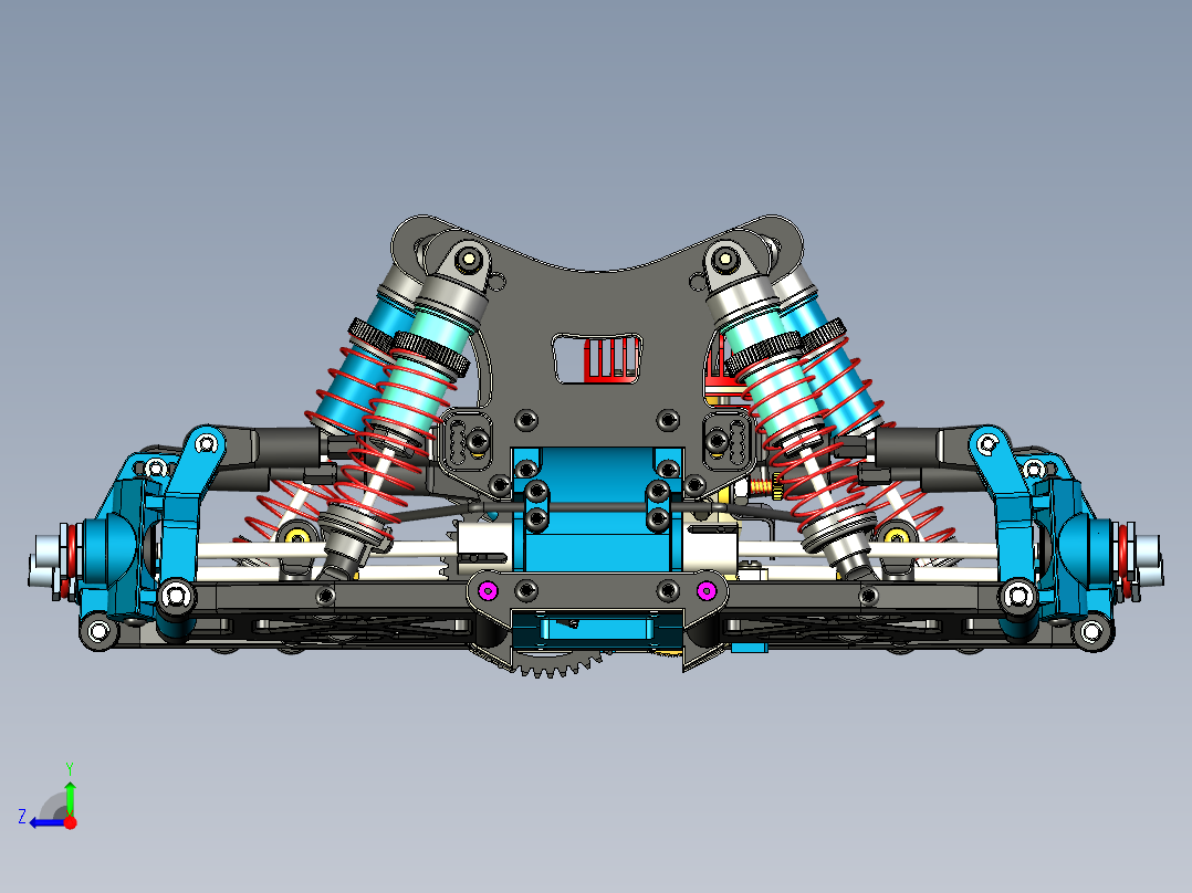RC遥控车动力传动系统3D图纸 STP格式右视图