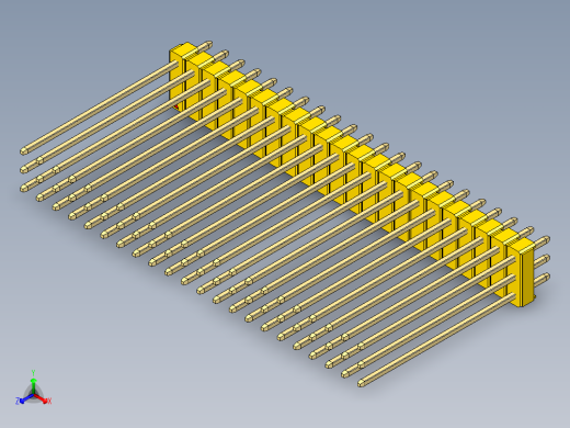彩色公头100mil（2.54mm）系列-DS1021_yellow_3x22p_100mil_Type43_rev1.0