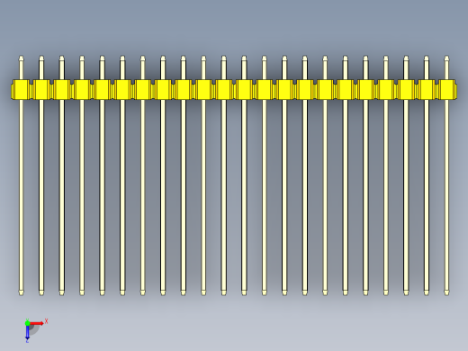 彩色公头100mil（2.54mm）系列-DS1021_yellow_3x22p_100mil_Type43_rev1.0俯视缩略图