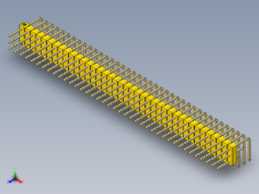 彩色公排针 100mil 2.54mm 系列-DS1022_yellow_3x39p_100mil_TypeD_rev1.0正等轴测缩略图