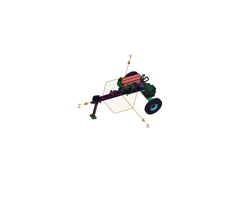 小车式小型液压切木头劈柴机