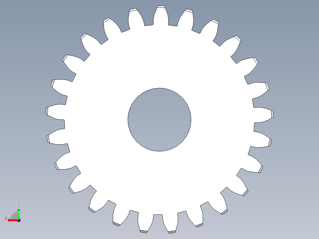 正齿轮-m0.8 20PA 25t Spur Gear后视图