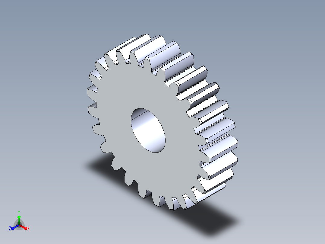 正齿轮-m0.8 20PA 25t Spur Gear正等轴测图