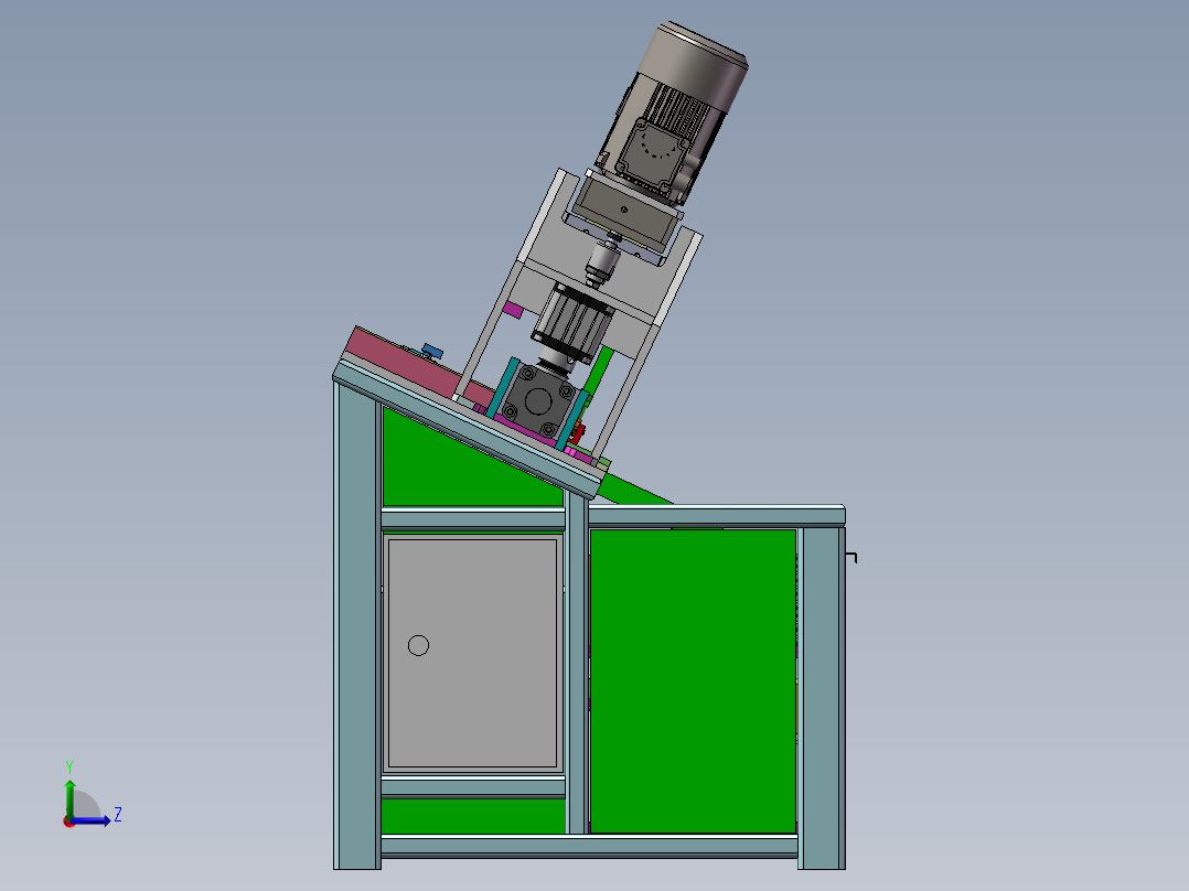 全自动组装机械设备3D模型左视图