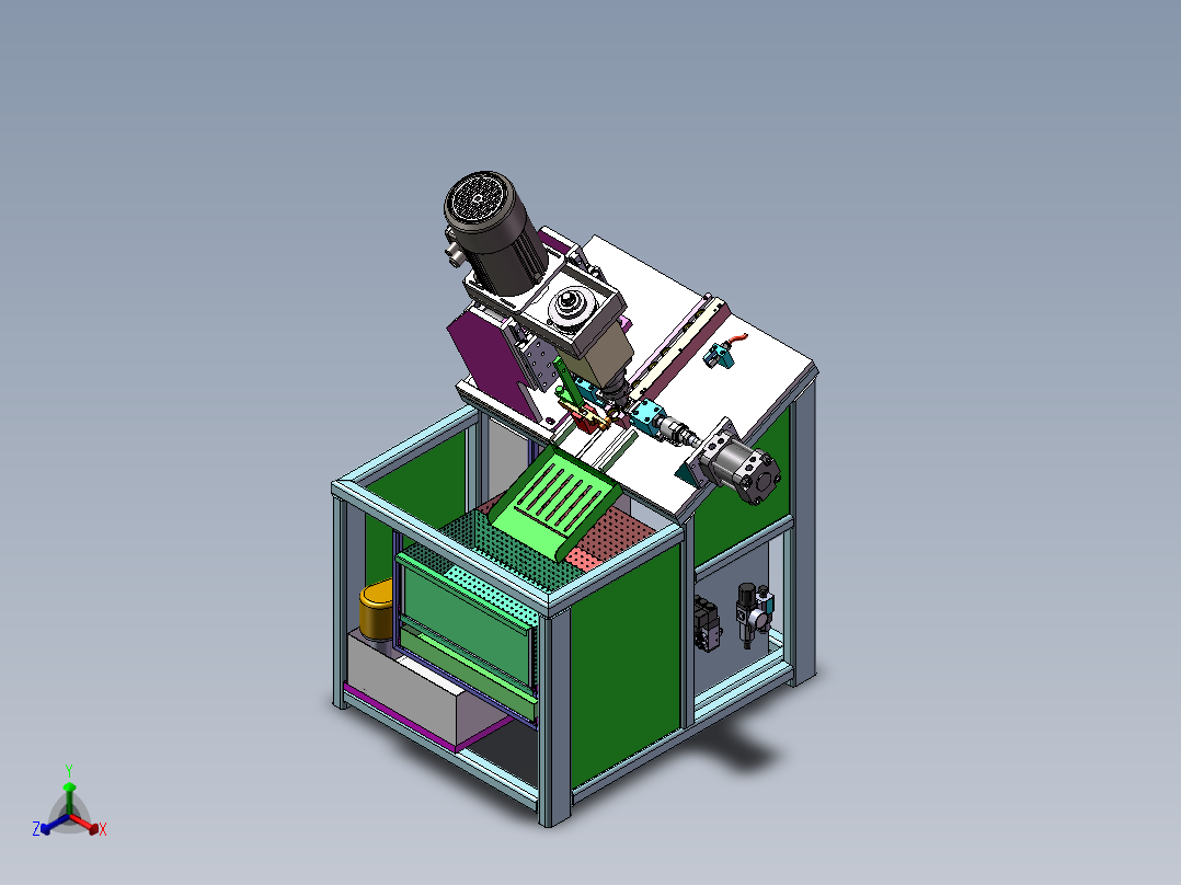 全自动组装机械设备3D模型正等轴测图