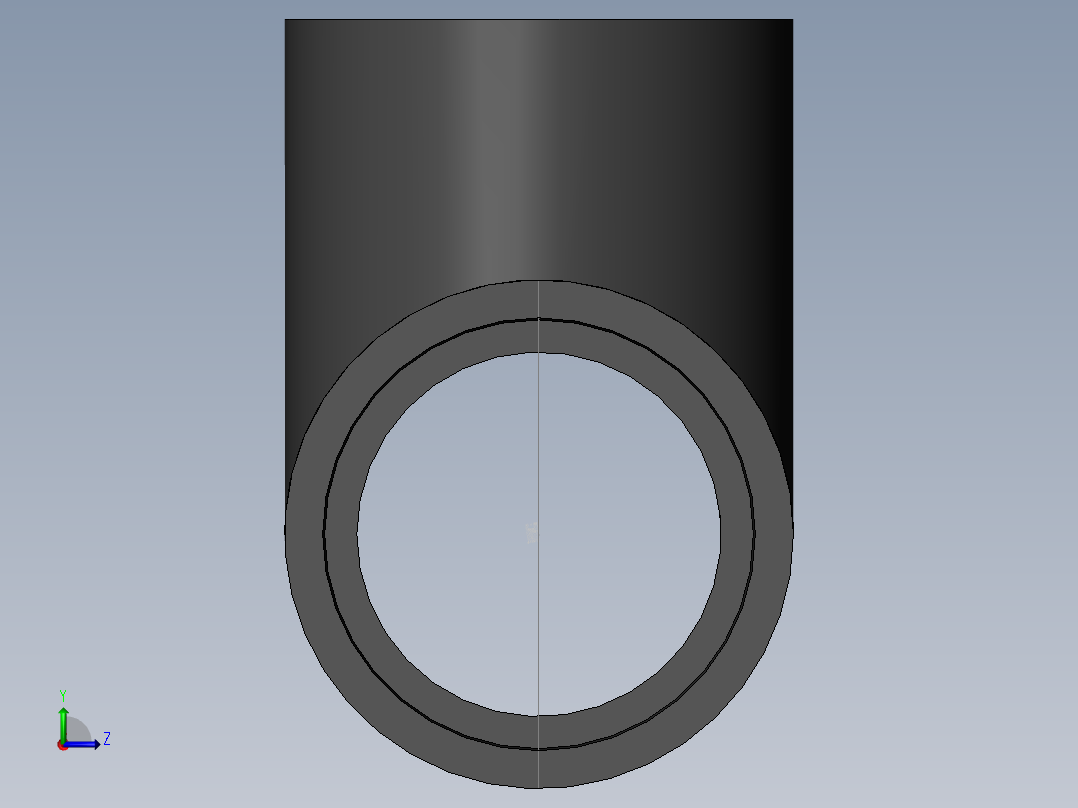 PVC管件-1.5in Tee前视图