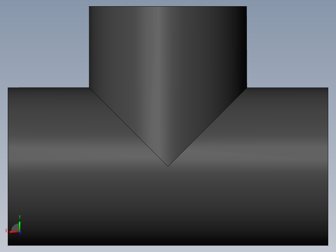 PVC管件-1.5in Tee左视图