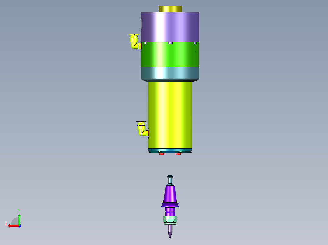 高精密气动内撑内涨夹头后视图