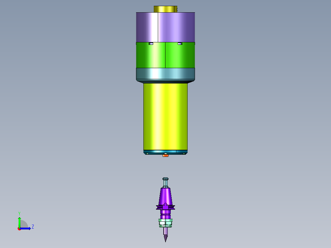 高精密气动内撑内涨夹头左视图