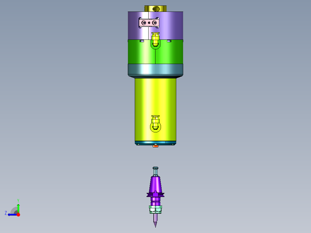 高精密气动内撑内涨夹头右视图