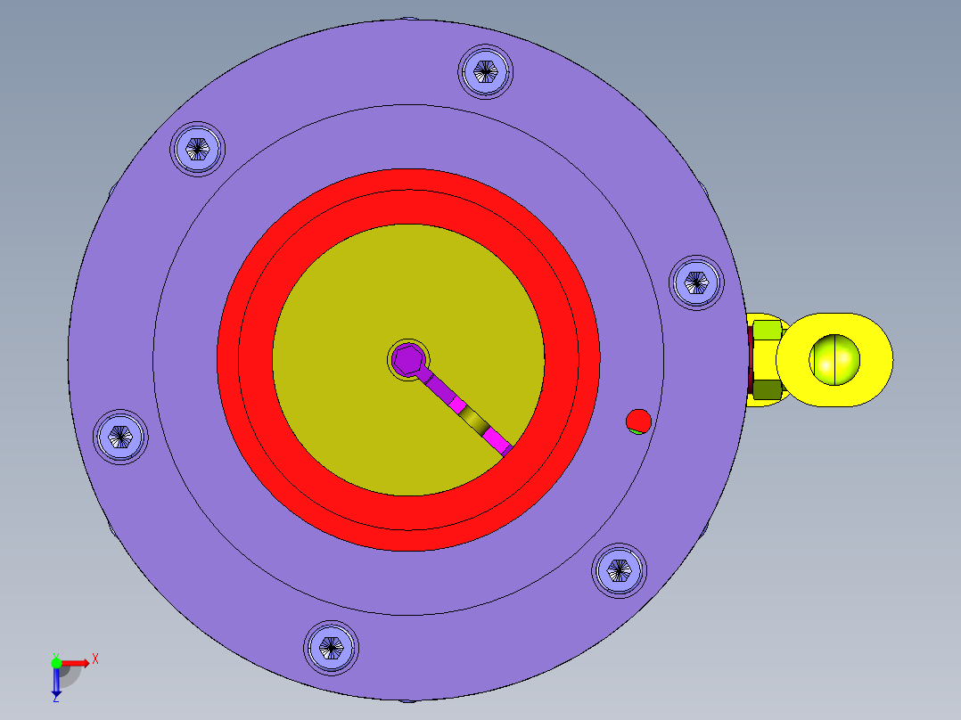 高精密气动内撑内涨夹头俯视图