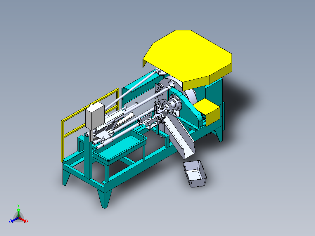 菠萝削皮机正等轴测图