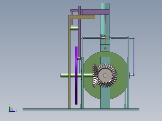一种机械凸轮齿轮机构左视缩略图