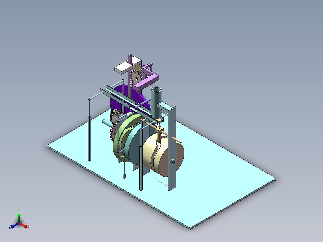 一种机械凸轮齿轮机构正等轴测图