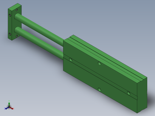 双轴气缸 TN16×100-S正等轴测缩略图