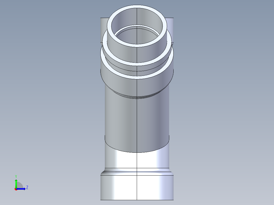 船舶管路系统S6_SeaDrainPLUS_45ReducerWye-SxSxS_37E263030_2x2x1-1-2in Sea Drain Plus - 45 Reducing Wye - SxSxS左视图