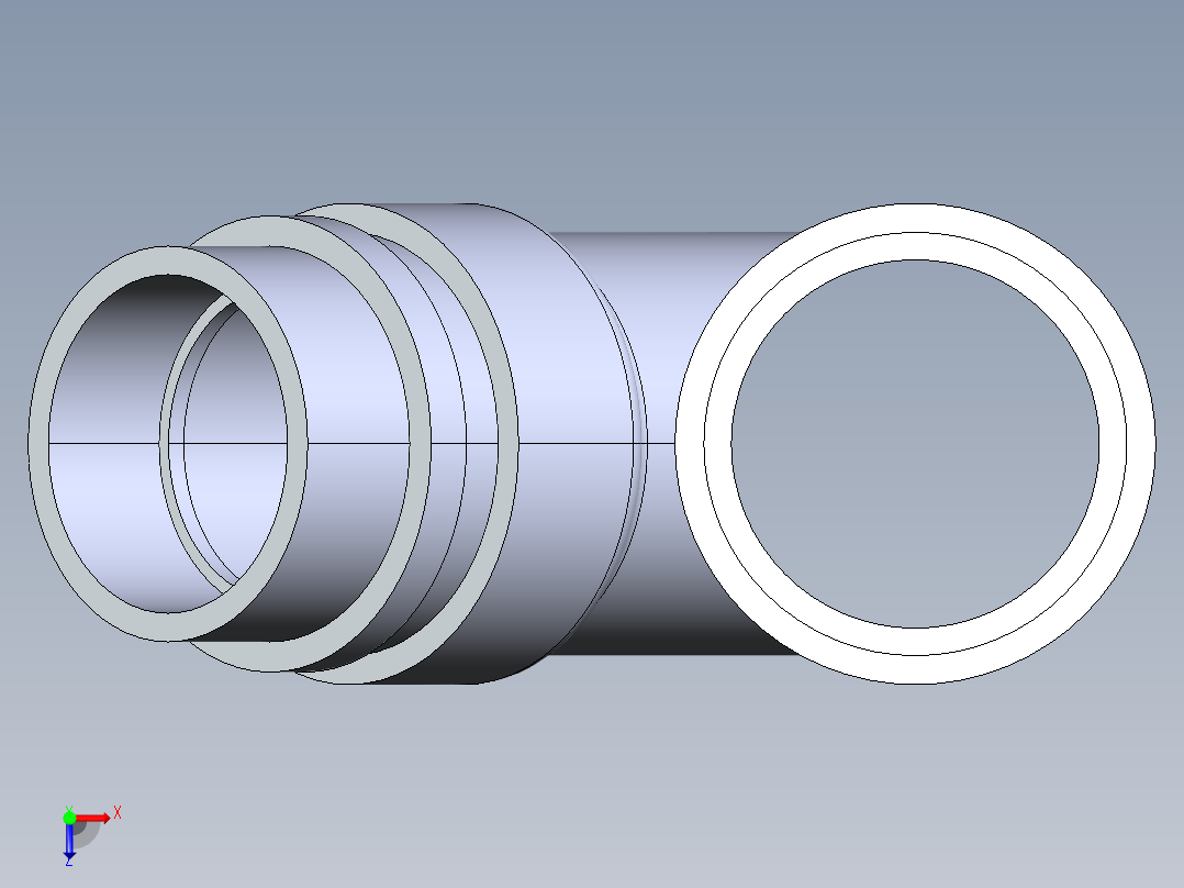 船舶管路系统S6_SeaDrainPLUS_45ReducerWye-SxSxS_37E263030_2x2x1-1-2in Sea Drain Plus - 45 Reducing Wye - SxSxS俯视图