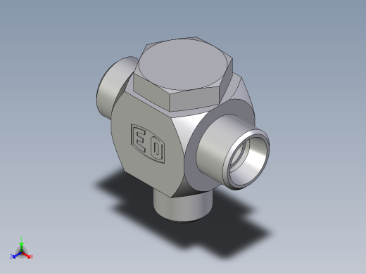 卡套式工业通用硬管接头EO_High_pressure_banjo_tee_TH12LMOMD71正等轴测缩略图