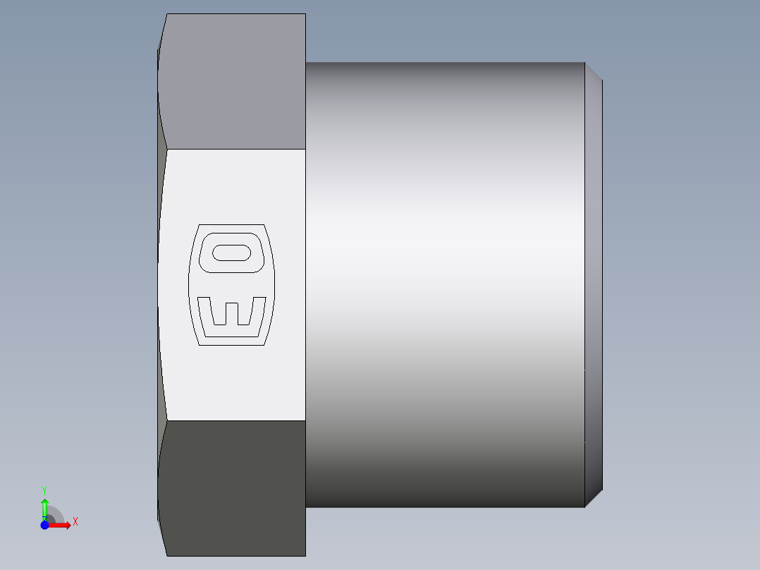 卡套式工业通用硬管接头EO_Sleeve_screw_S12LCFX前视图