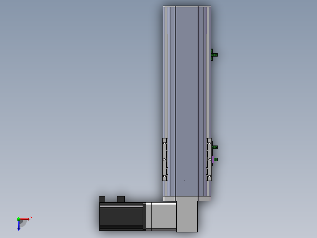 电动滑台模组STM100右折模型俯视图