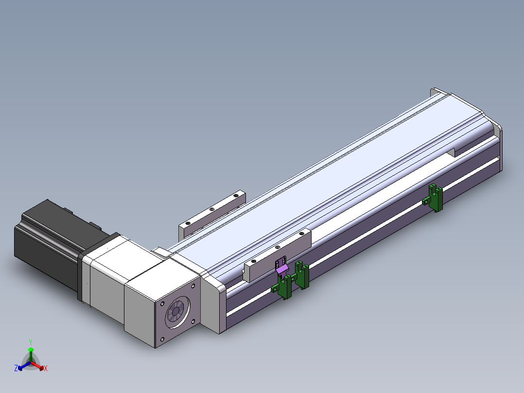 电动滑台模组STM100右折模型正等轴测图