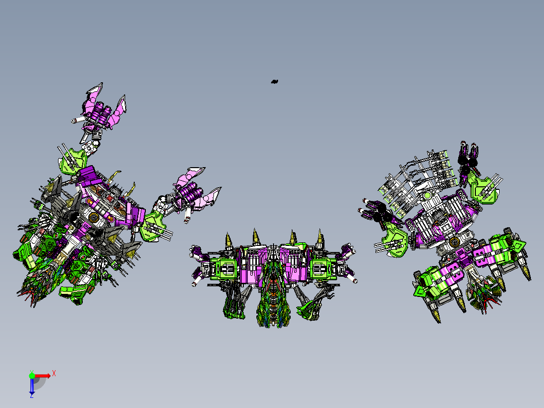 蝎子变形金刚拼装模型俯视图