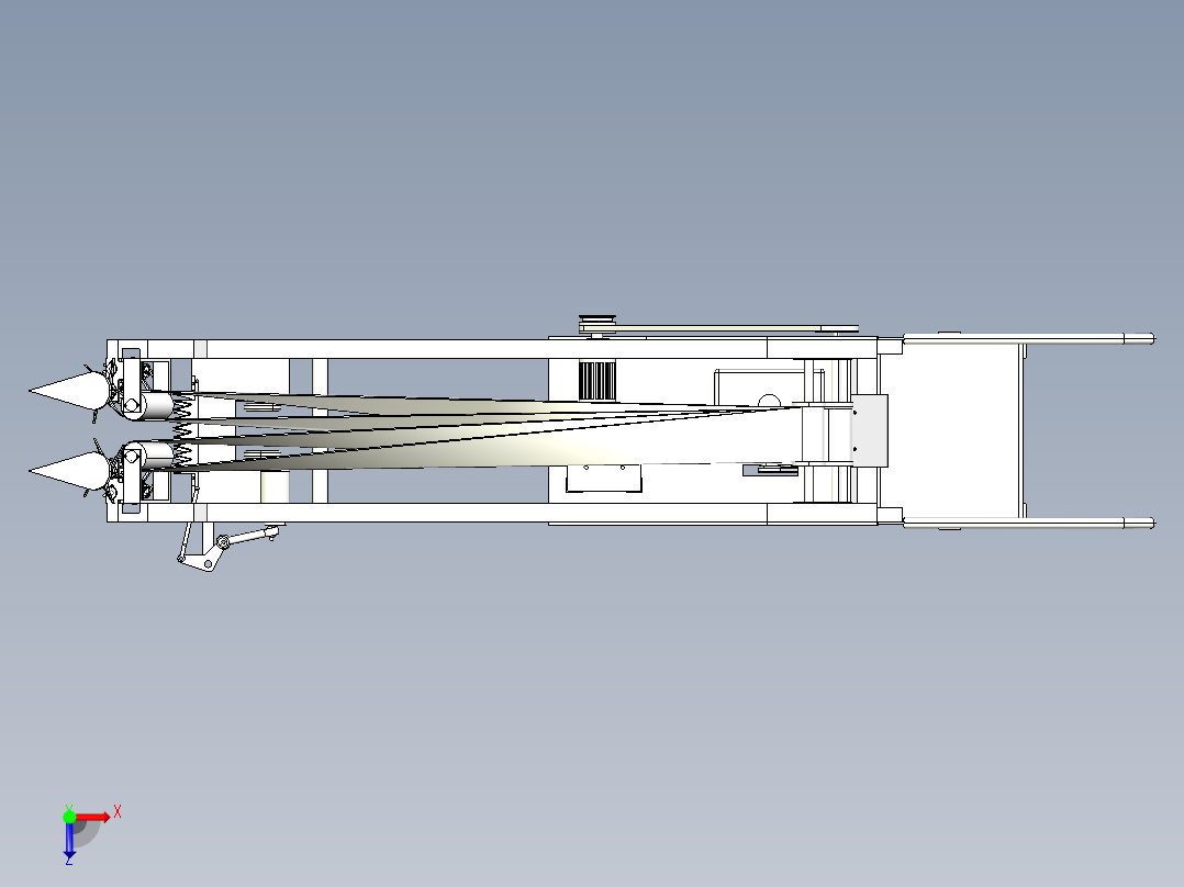 韭菜收割机设计含三维模型+7张CAD图纸+35页说明书俯视图