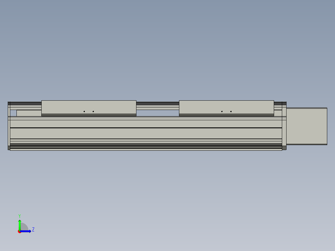 直线模组LHB21-L40-S300-L(B)设计图纸左视图