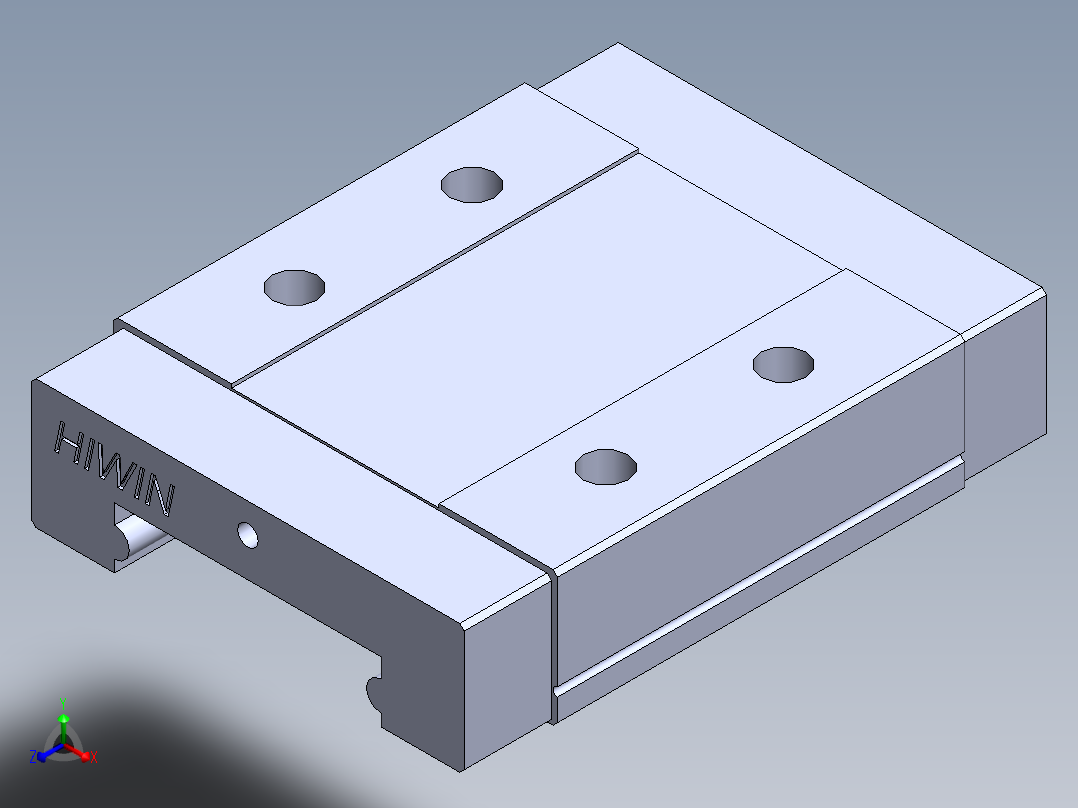 上银直线滑轨-MGW9C 滑块正等轴测图