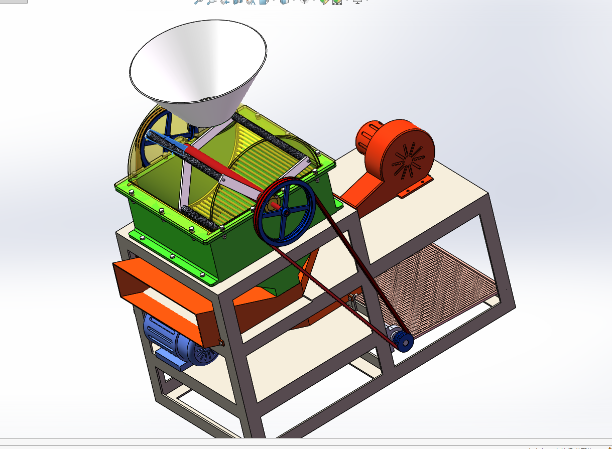 新型家用花生脱壳机设计（含三维SW模型+CAD图纸+说明书）