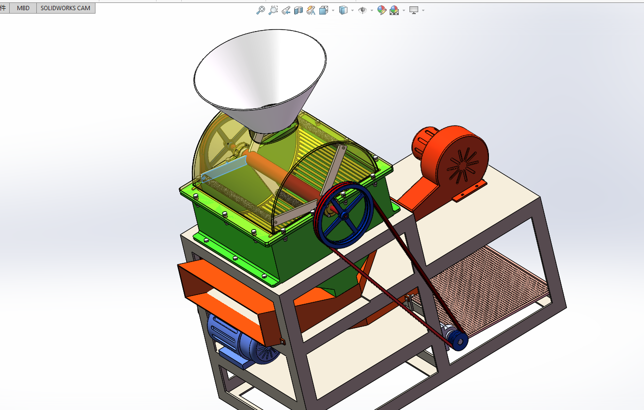 新型家用花生脱壳机设计（含三维SW模型+CAD图纸+说明书）