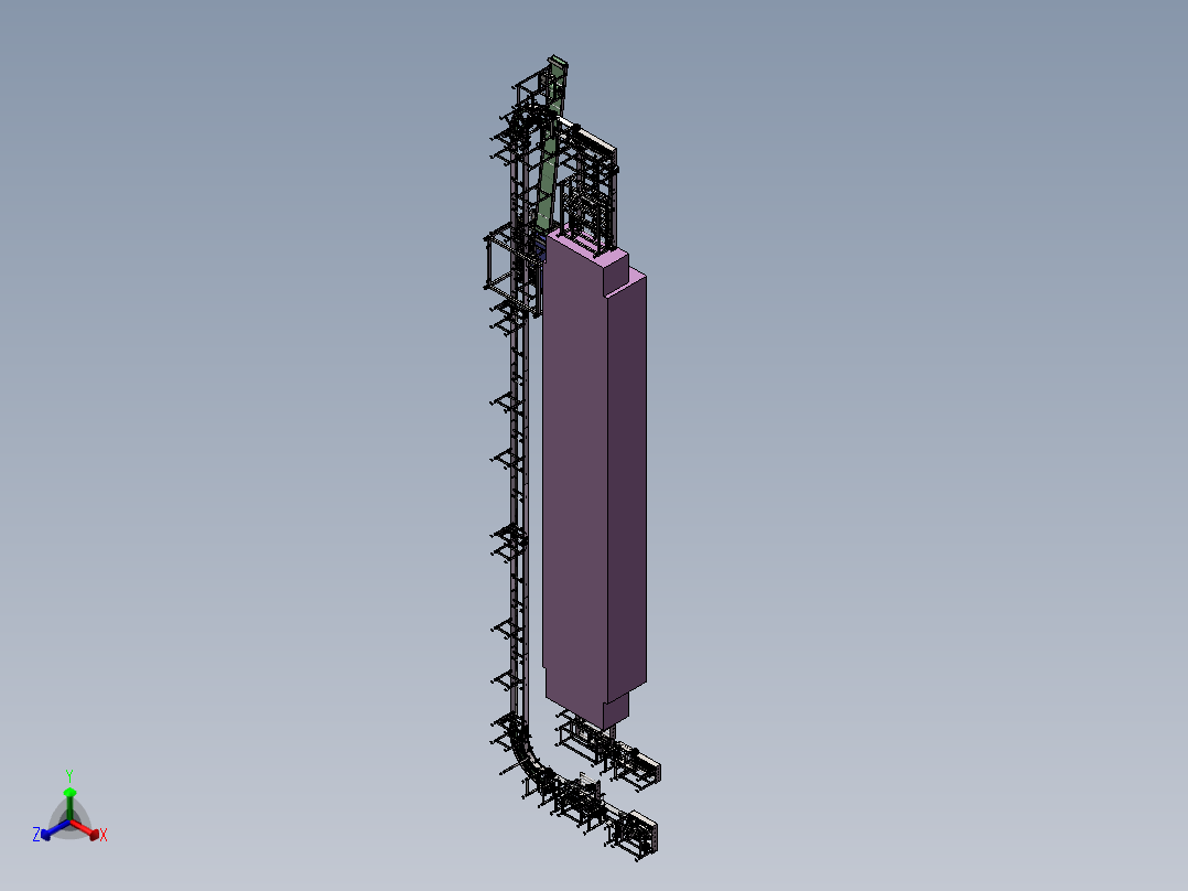糕点全自动生产线sw18可编辑正等轴测图