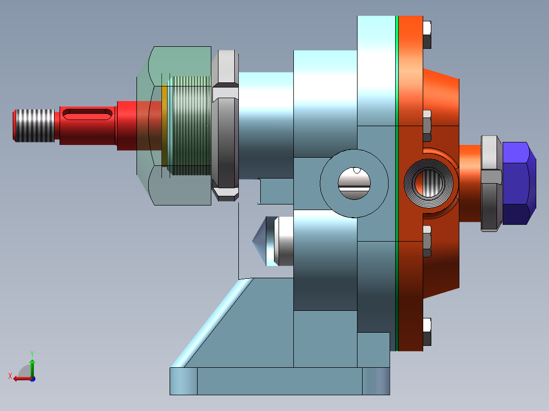齿轮油泵后视图