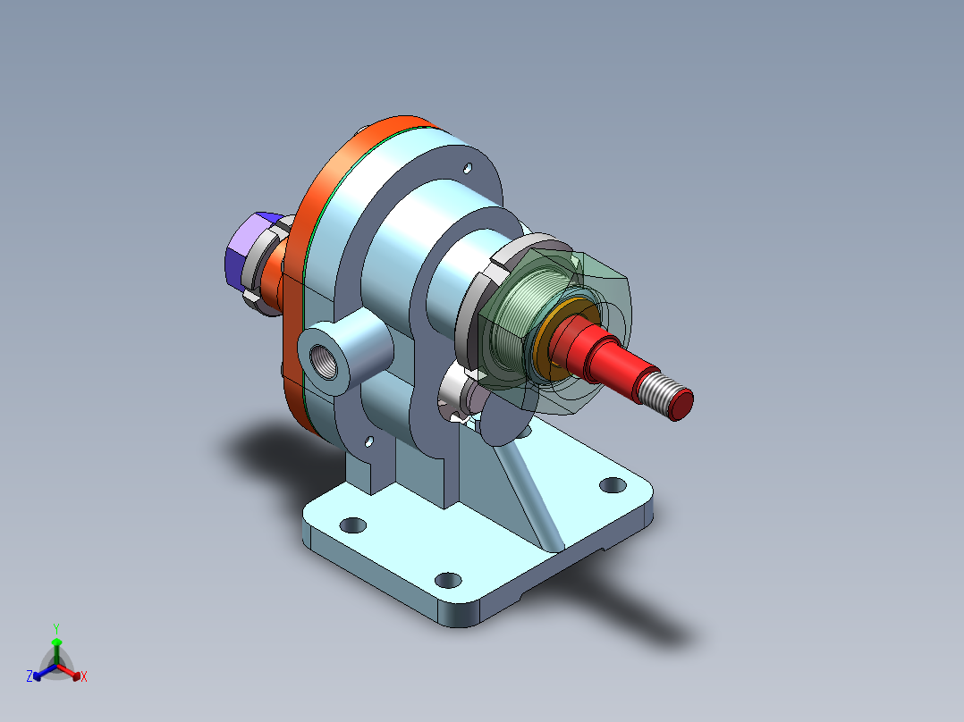 齿轮油泵正等轴测图
