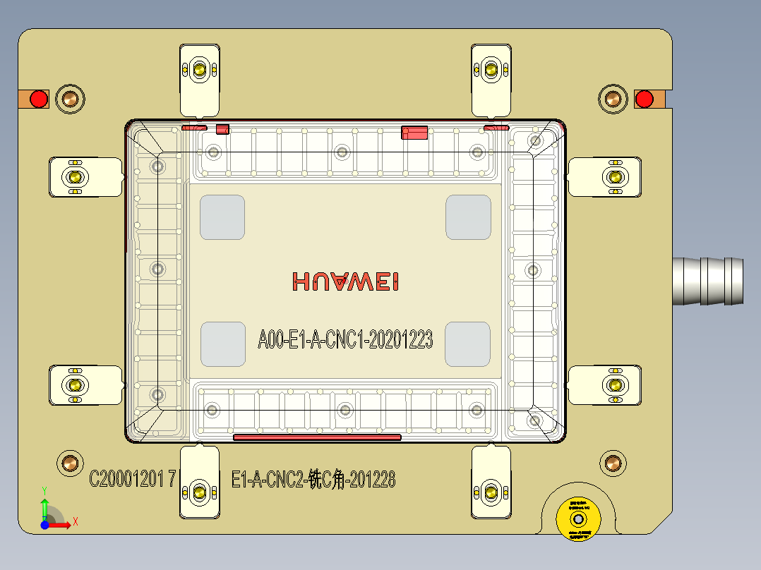 E1-A-笔记本CNC工装夹具三维模型CNC2铣墙高C角-210120前视图