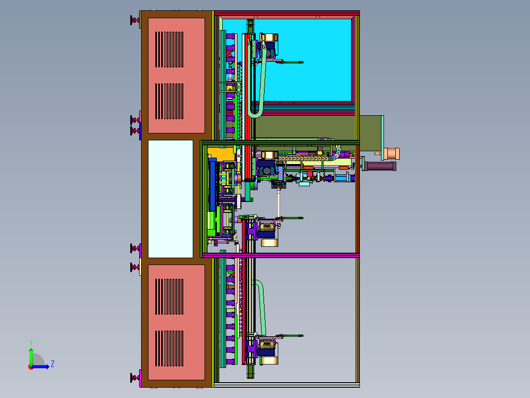 自动穿螺杆机及螺杆螺母锁付装置左视图