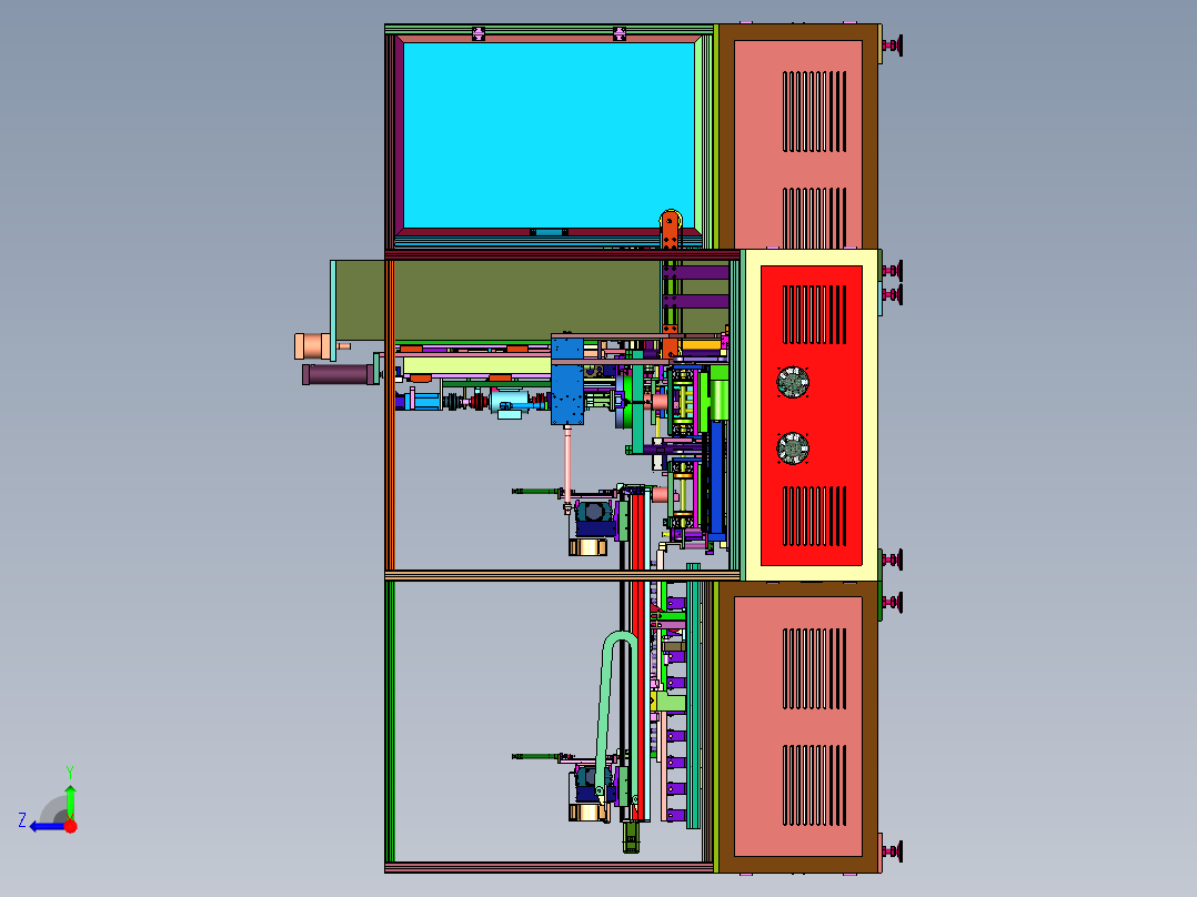 自动穿螺杆机及螺杆螺母锁付装置右视图